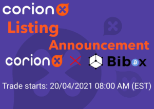 CorionX to be listed on Bibox Exchange