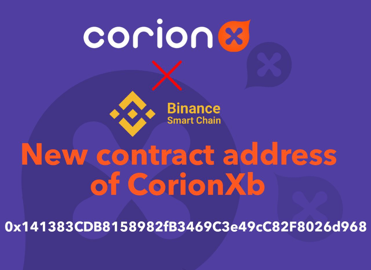 Change of CorionXb token contract address